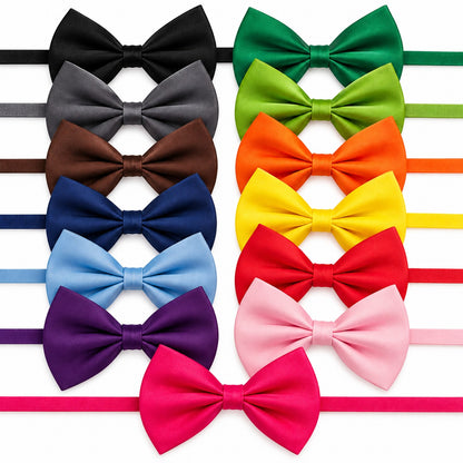 Collection of 12 colorful Oz Fur Kids bow ties on a white background
