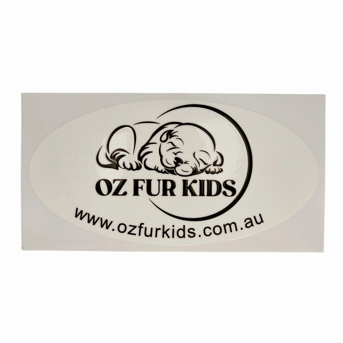 Oz Fur Kids car sticker on a white background
