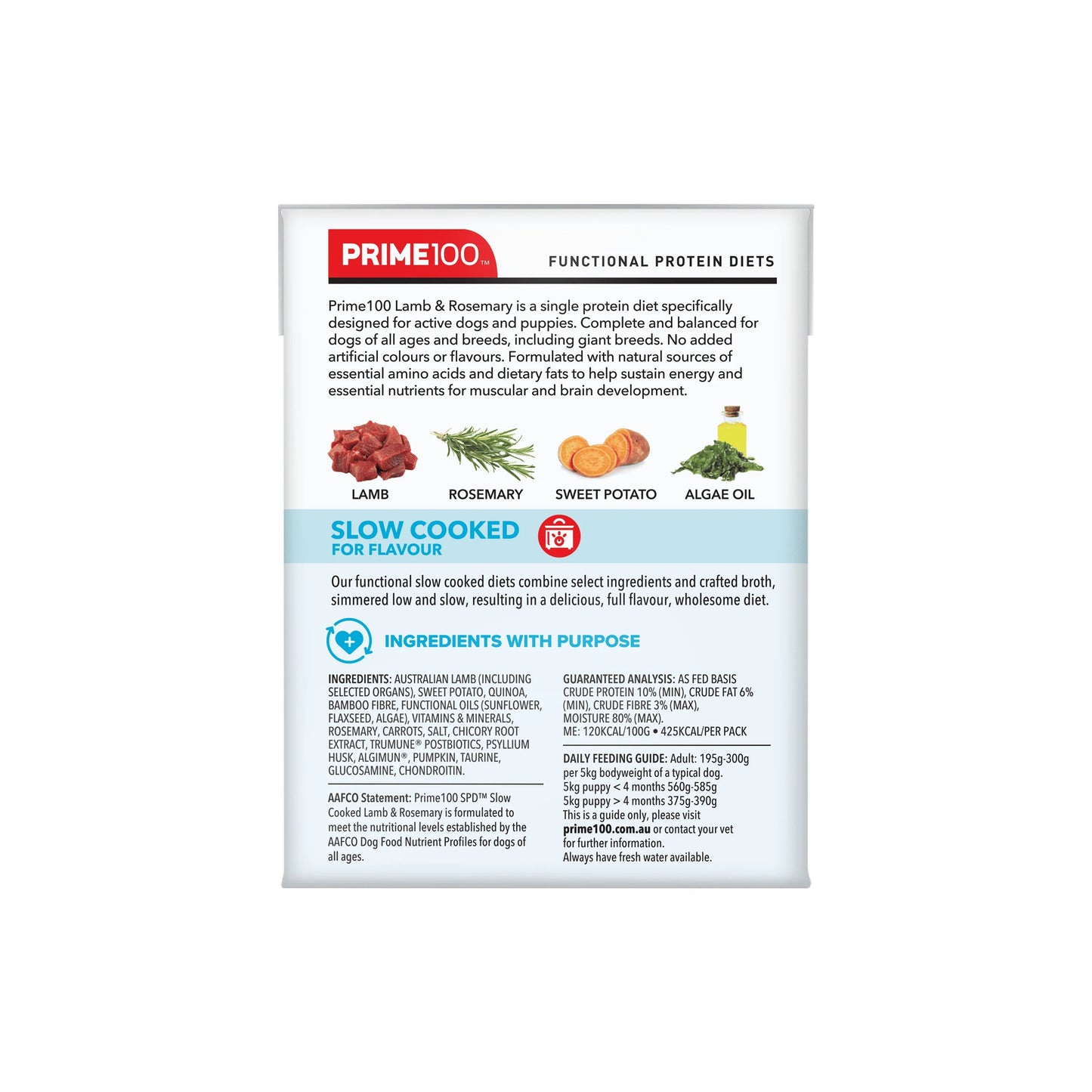 Prime 100 SPD Slow Cooked Lamb Back on a white background