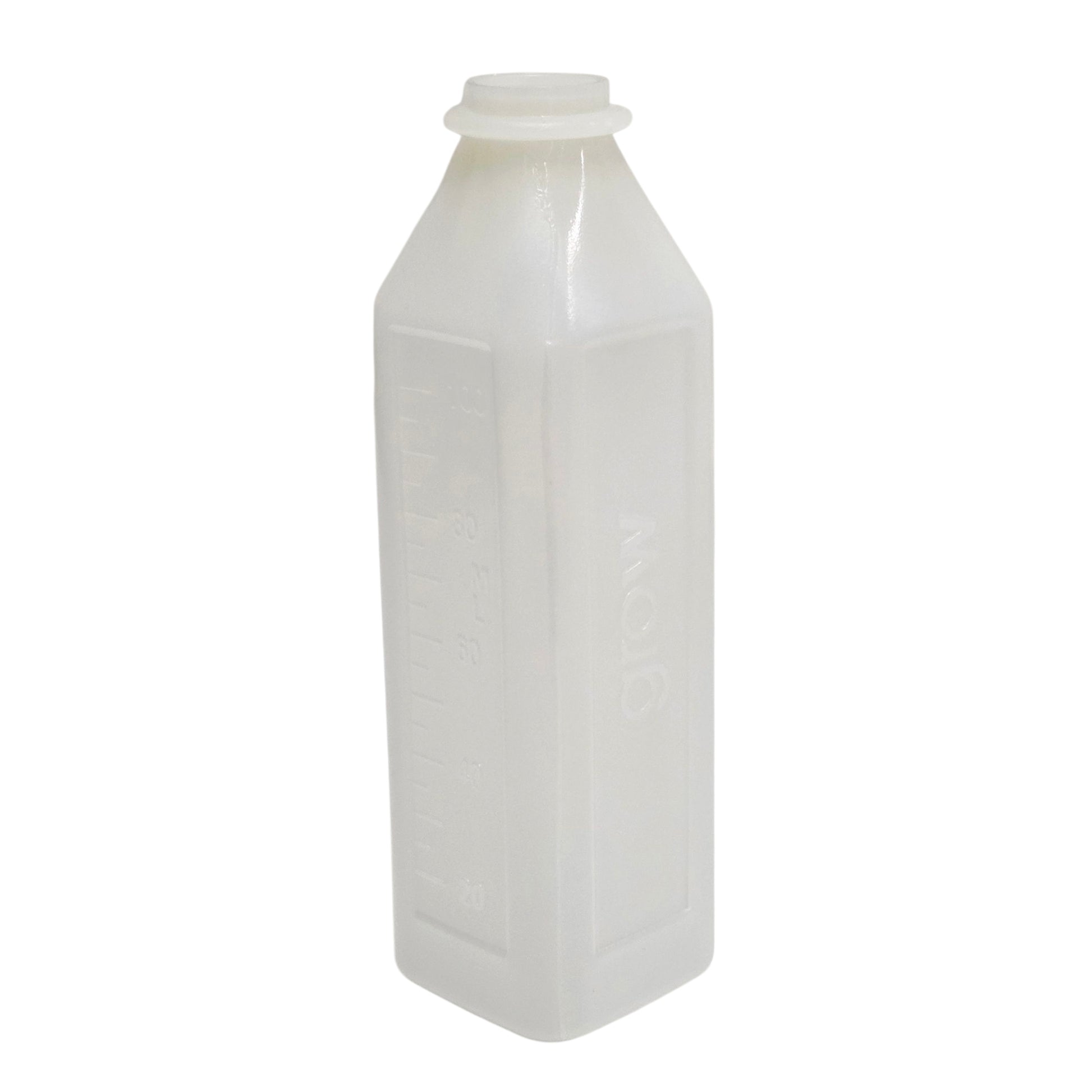 White plastic paswell wombaroo bottle on a white background