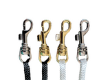 Nylon Cord Show Leads 5mm Flat with Chrome or Gold Clip - Black or White