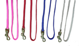 Nylon Cord Show Lead 5mm Flat with Brass Clip - Colours