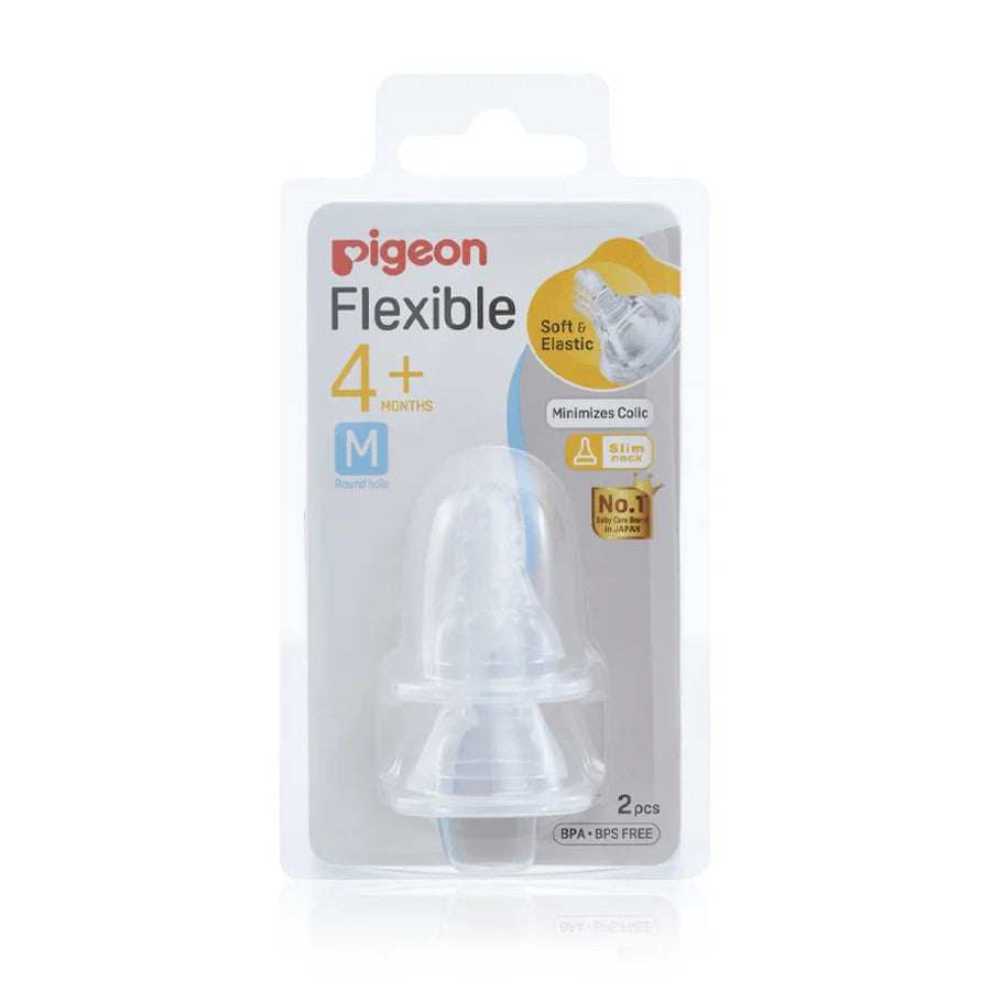 Pigeon flexible baby bottle nipple packaging on a white background