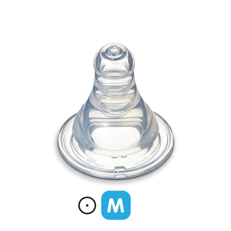 Clear pigeon baby bottle nipple on a white background
