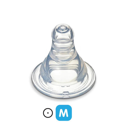 Clear pigeon baby bottle nipple on a white background