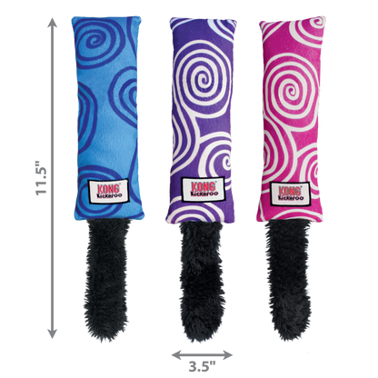 KONG Kickeroo Swirl cat toys with sizes