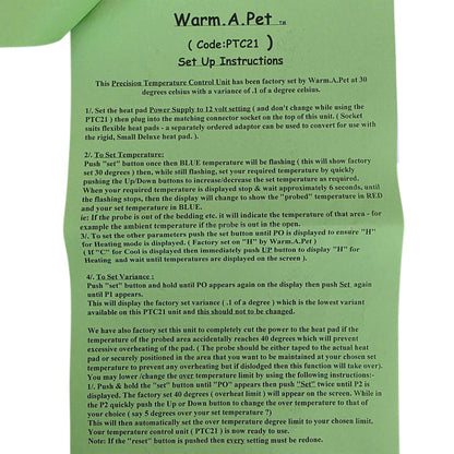 Precision Temperature Conttrol Unit Instructions Page 2 on a white background