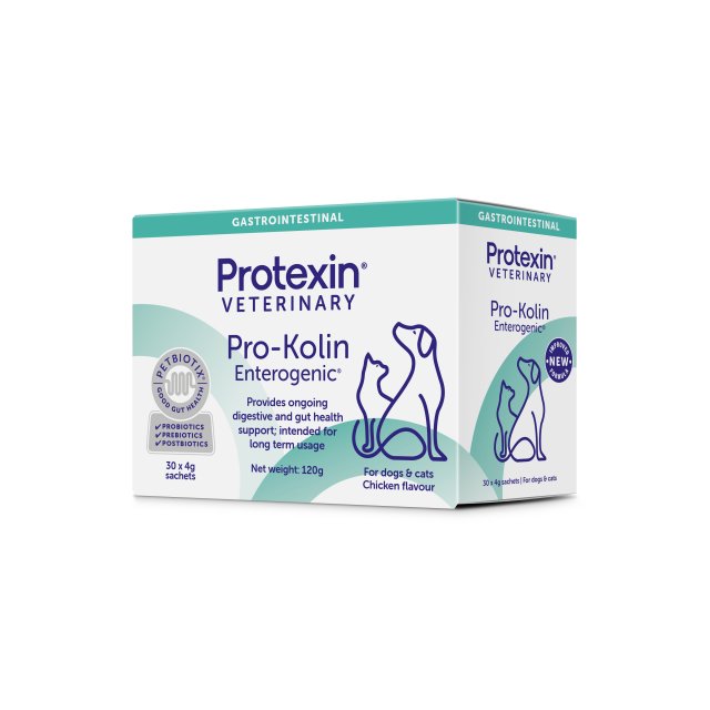 Protexin Veterinary Pro-Kolin Enterogetic packaging on a white background