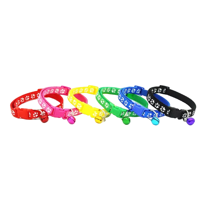 Set of 6 puppy collars with paws