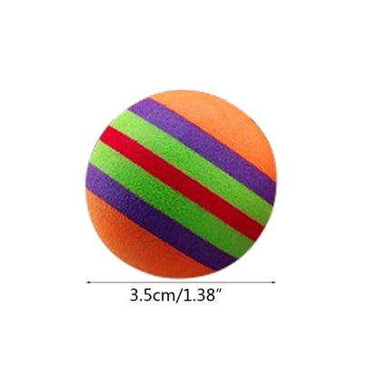 Rainbow Cat Ball Toy on a white background