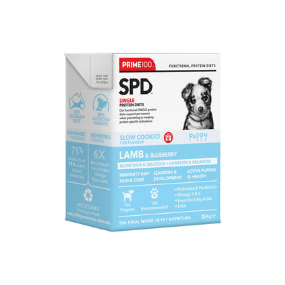 SPD_Slow_Cooked_Lamb_PUPPY_354g on a white background