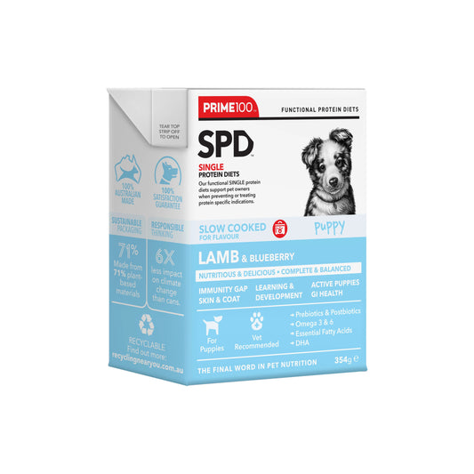 SPD_Slow_Cooked_Lamb_PUPPY_354g on a white background