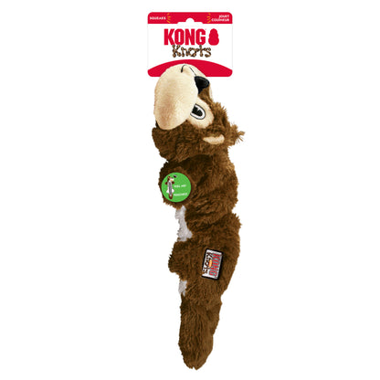 KONG Scrunch Knots Squirrel dog toy with packaging on a white background