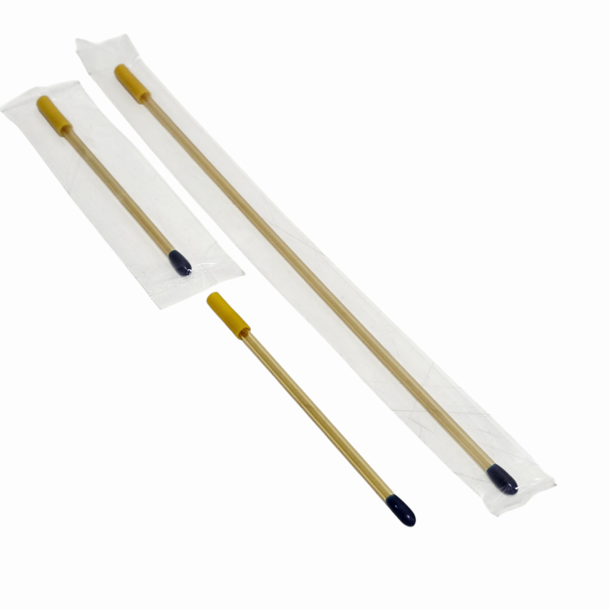 Stip Tip Tubes in different sizes in clear packaging on a white background