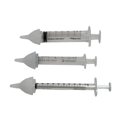 Three syringes with three SuckleSoft teats - a Sucklesafe Feeding Kit 