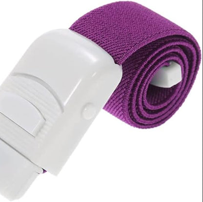Purple quick release tournique on a white background