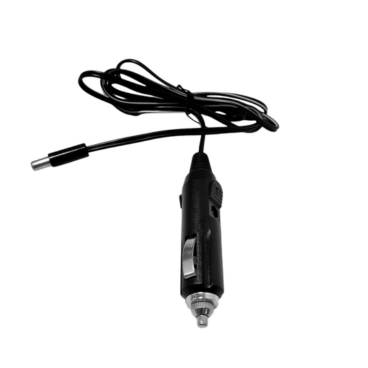 A black Warm.A.Pet In-Car Lead on a white background.
