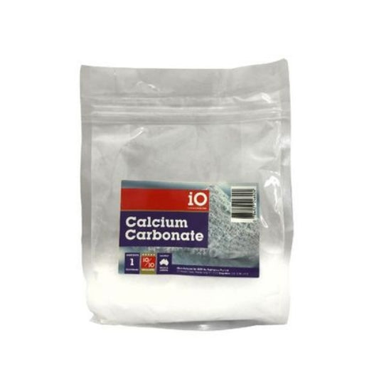 Package of calcium carbonate with a visible brand label on a white background