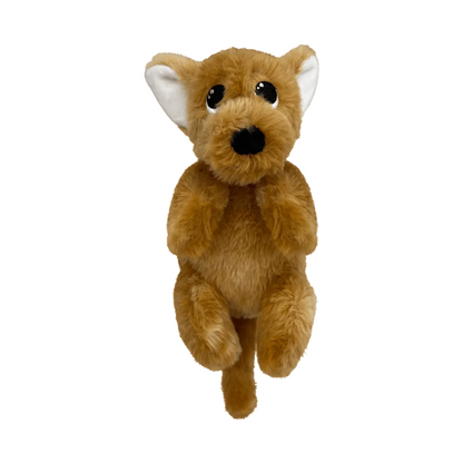 KONG comfort pups peanut dogPlush toy on a white background