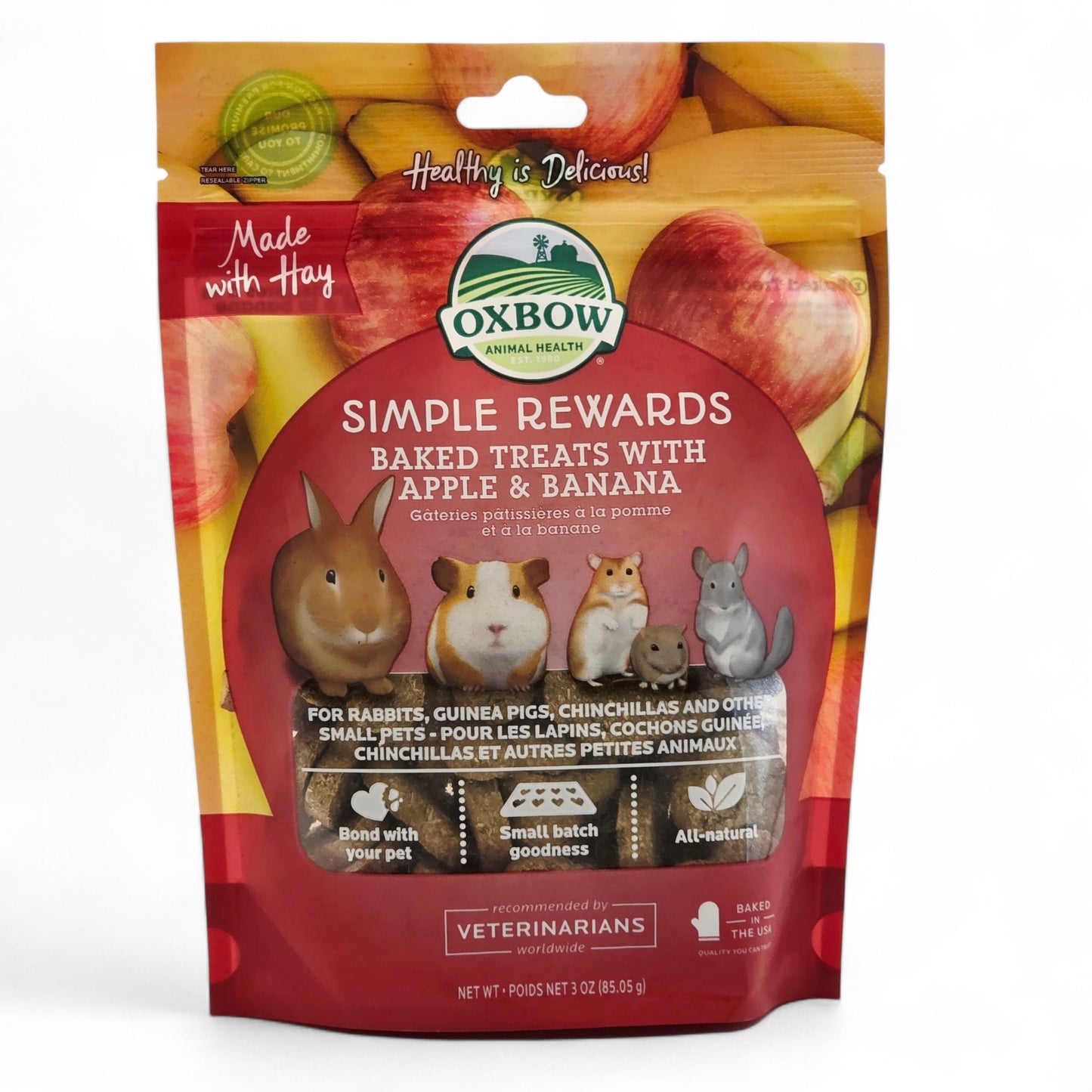 Oxbow Simple Rewards Baked Treats With Apple and Banana