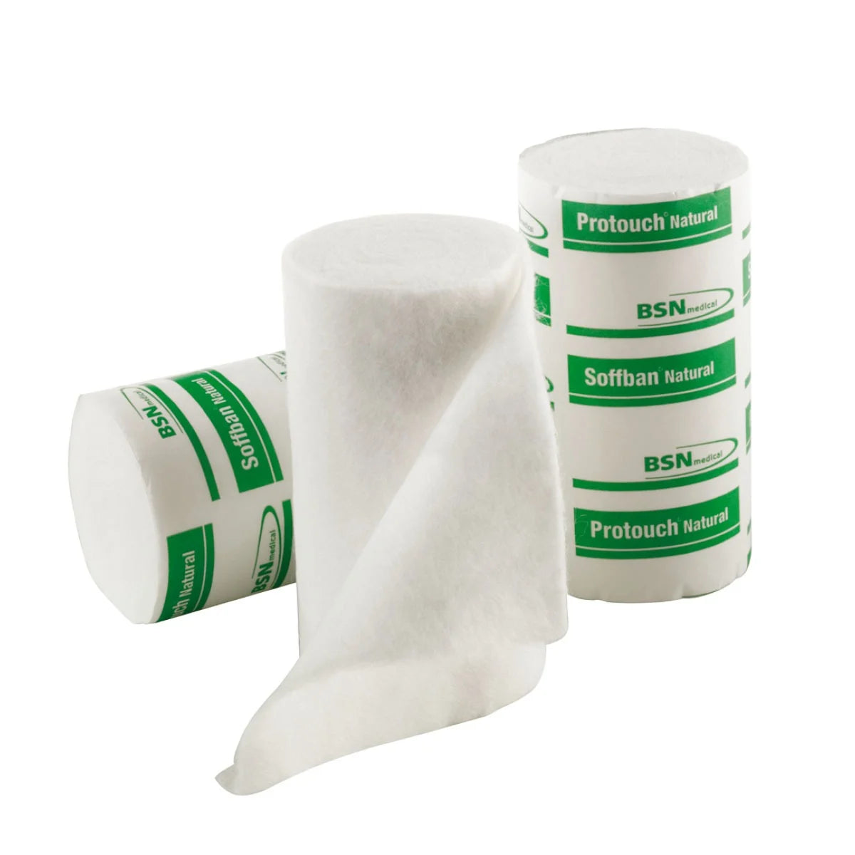 Three rolls of BSN Soffban Natural on a white background