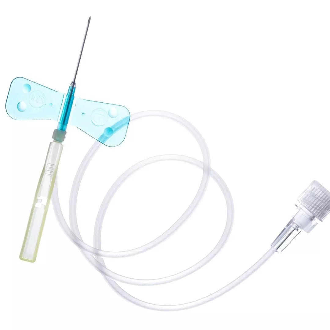 Terumo winged infusion set on a white background