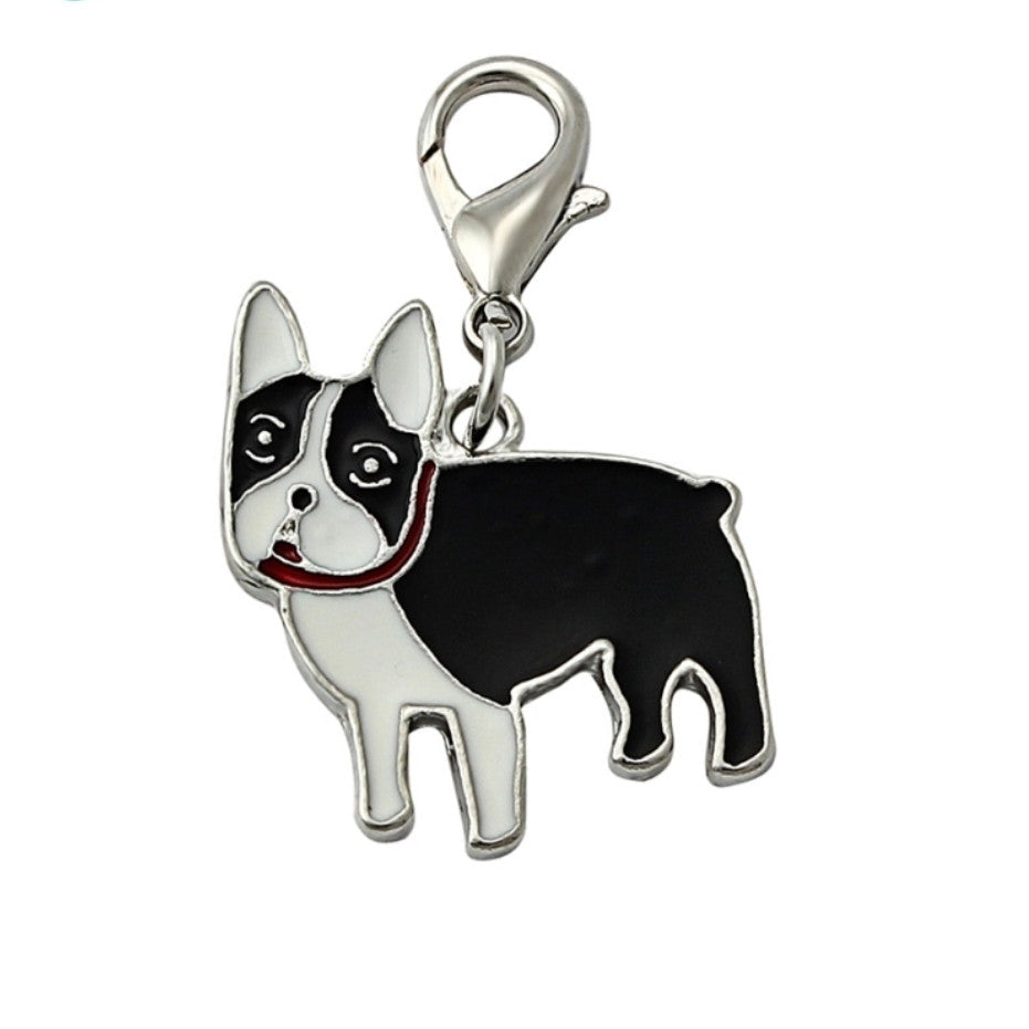 Boston Terrier Key Tag on white background