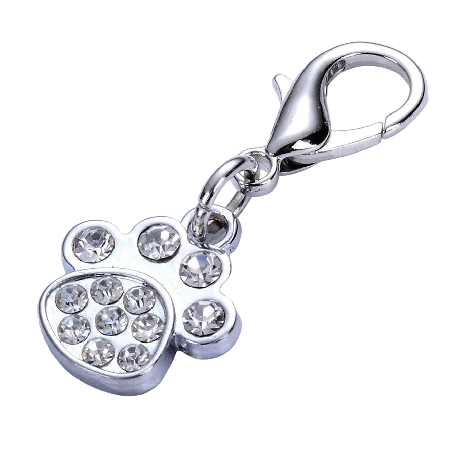 Crystal Paw Key Tag on white background