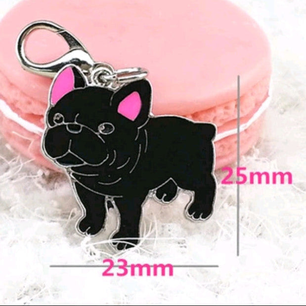 French Bulldog Key Tag on white fluffy background