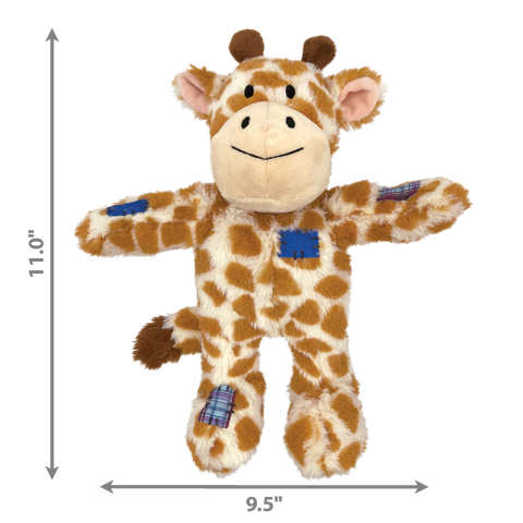 KONG Wild Knots Giraffe or Tiger Minimal Stuffing Oz Fur Kids