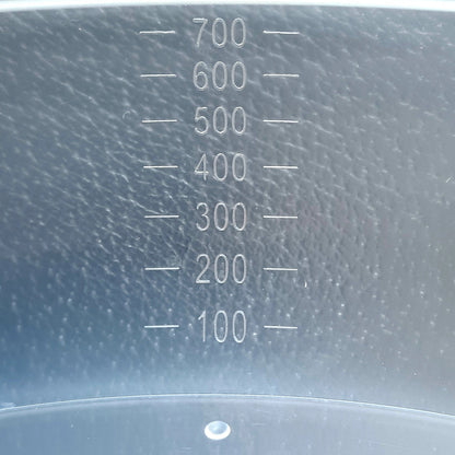 Graduated markings on a kidney dish