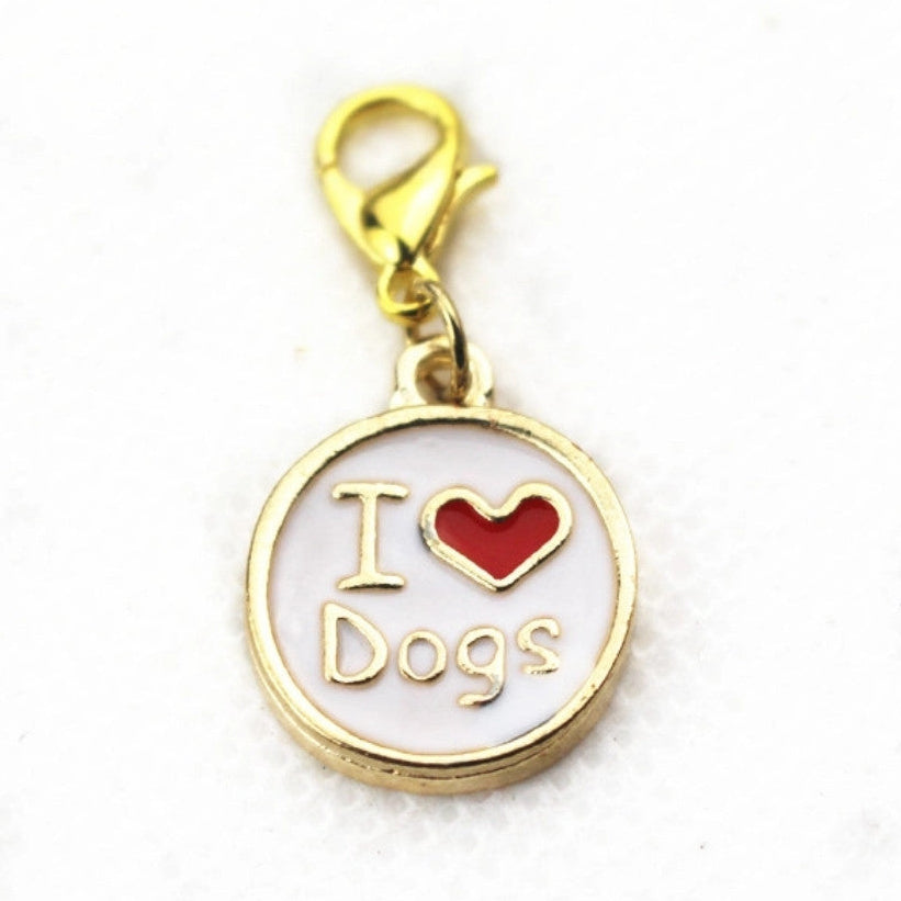 I love Dogs Key Tag on white background