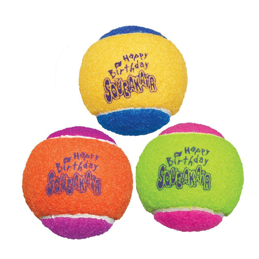 KONG AirDog SqueakAir Birthday Balls 3 Pack Colourful Balls