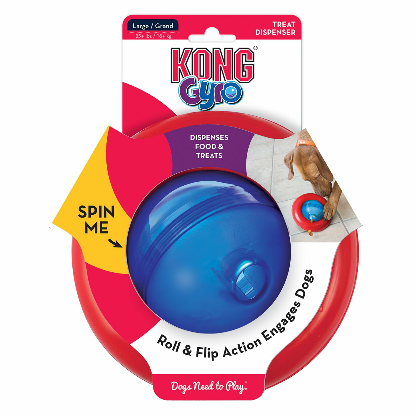 KONG Gyro Dog Toy on white background