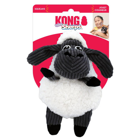 KONG Sherps Floofs Sheep Plush Crinkle Squeak Toy For Dogs