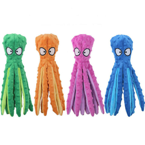 Fuzzy Friends Plush Crackle Octopus with Squeaker