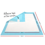 Large 60cm x 60cm Absorbent Puppy Pad with Adhesive Tape Corners Pack of 10, 20, 100, 200 or 400