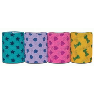 Petflex Patterned Cohesive Bandage on a white background