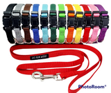 Now also AVAILABLE in Sets of 13! Puppy Paws Solid Colour ID Collars & Optional Leads sets of 12 &  from