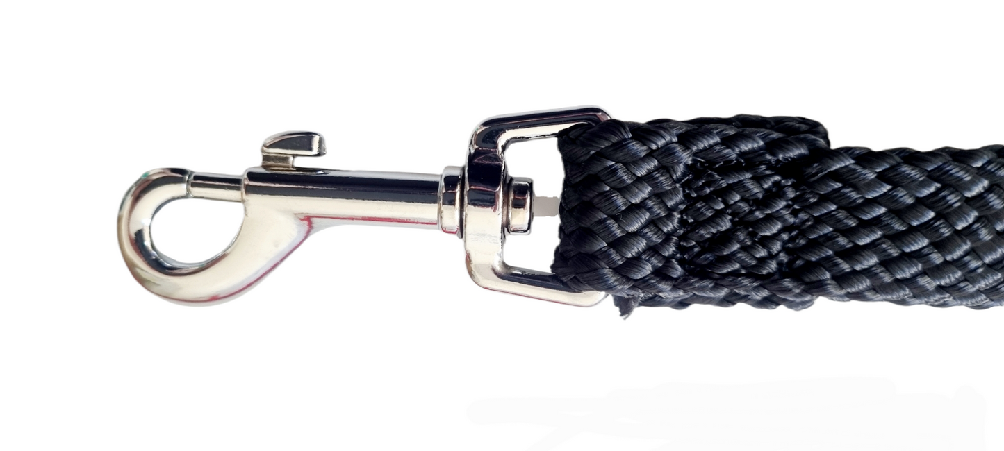 Dog Lead Double Nylon with Chrome Clip 60cm x 20mm