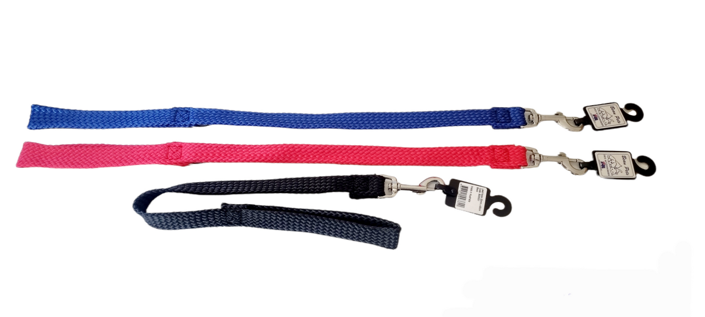 Dog Lead Double Nylon with Chrome Clip 60cm x 20mm