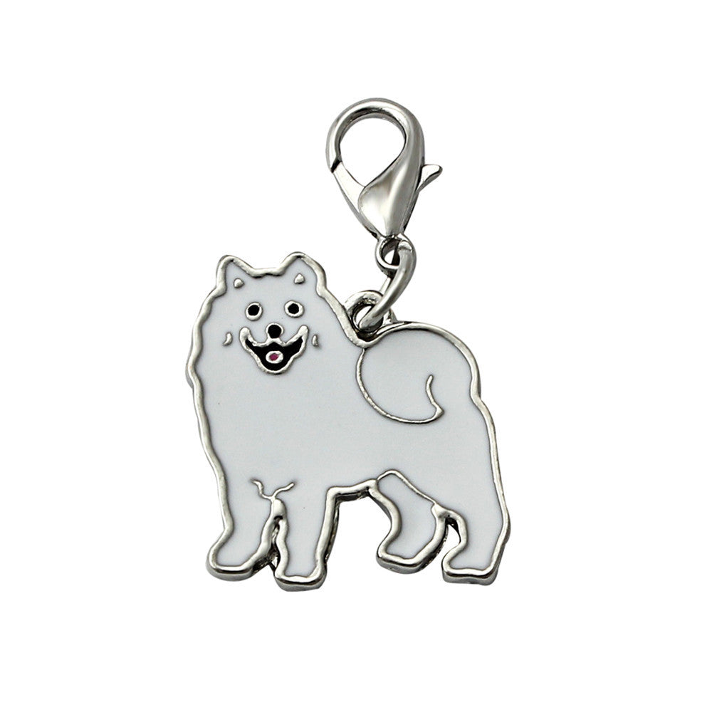 Samoyed Key Tag on white background