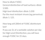 F10 SC Veterinary Disinfectant 200 ml or 1 Litre from