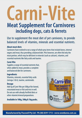 CARNI-VITE Meat Supplement for Carnivores