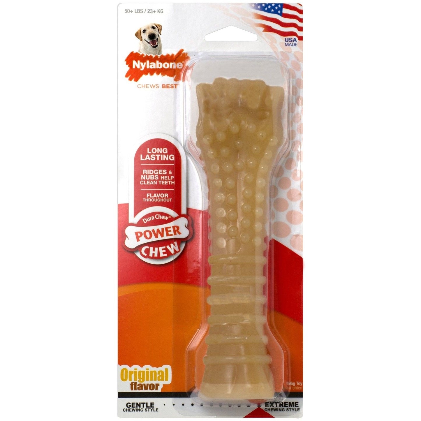 Nylabone Power Chew Peanut Butter - Regular, Wolf, Giant & Souper